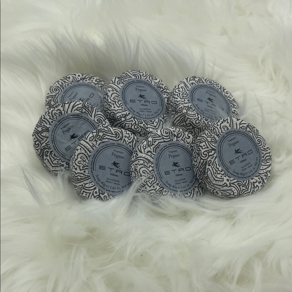 7 Bars of Etro Milano Soap Pegaso Round Wrapped 40g NEW